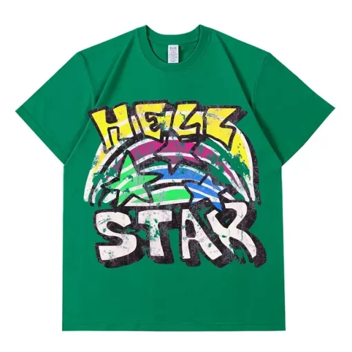 Green Hellstar Horror Graphic T-Shirt