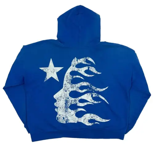 Blue Hellstar Yoga Hooded Sweatshirt