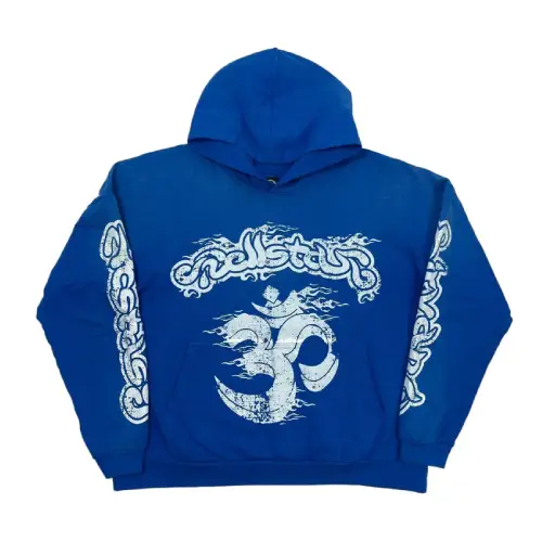 Blue Hellstar Yoga Hooded Sweatshirt